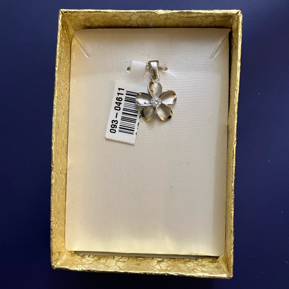 Sterling Silver Plumeria Pendant